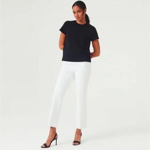 SPANX On The Go Kick Flare Pants Classic White Sz L {U1} - Picture 1 of 9